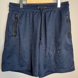Russell Men's Blue/Black Elastic Waist‎ Athletic Shorts Size Large Training Gym